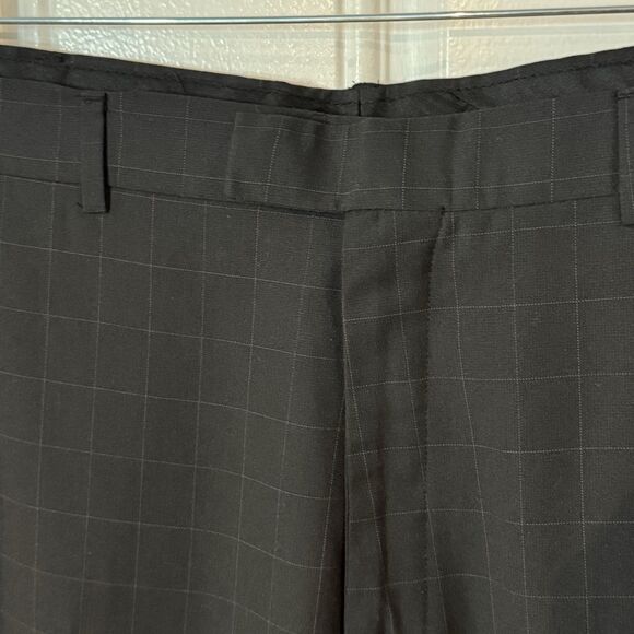 Andrew Fezza Men's 40x32 Plaid Black Straight Leg Slacks Dress Pants - Picture 3 of 16